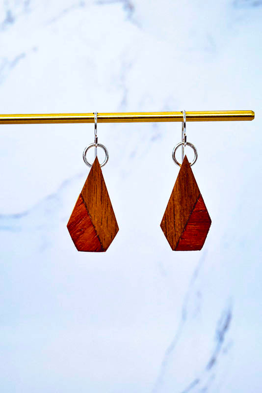 Cone Wood Earrings | Two-Tone Inlay