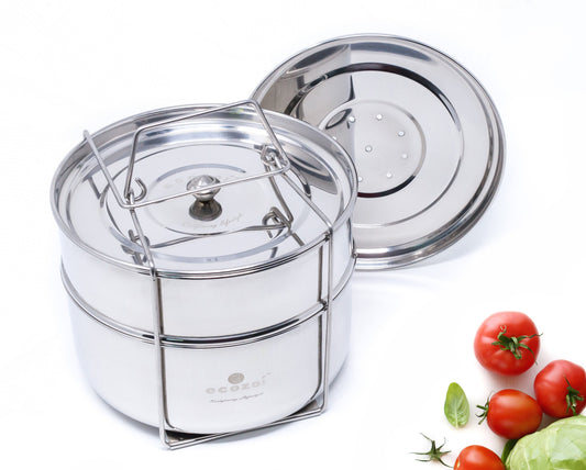 Instant Pot Insert Pans, 2 Tier for 6 Qt / 8 Qt Pressure Cookers with 5 Mini Cups for Baking