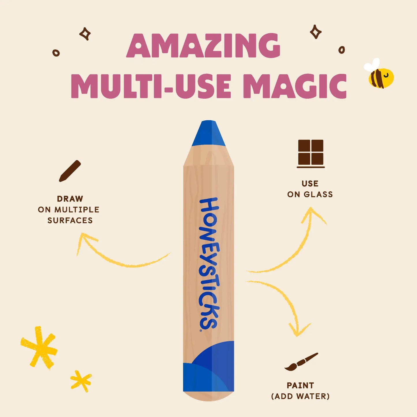 Honeysticks Magic 3-in-1 Beeswax Pencils Little Learners 7pk