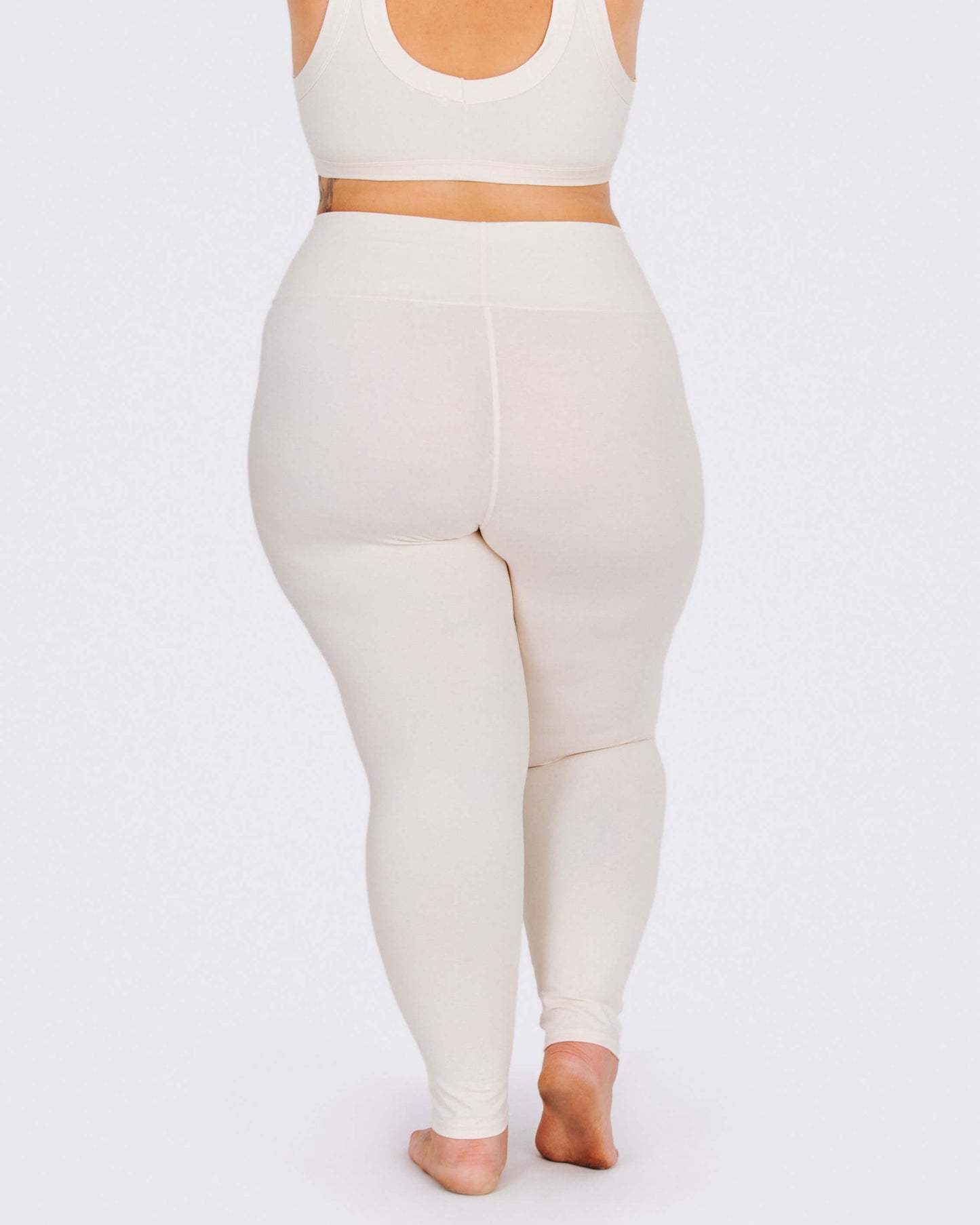 High Rise Ankle Leggings Plain Vanilla