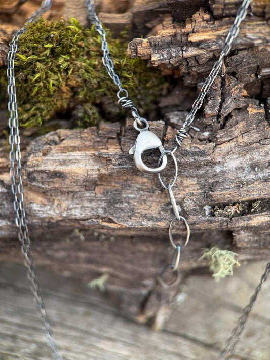 Sterling Silver Return Necklace | Oxidized Minimal Pendant | Mend Essentials | Handmade in Durango Colorado