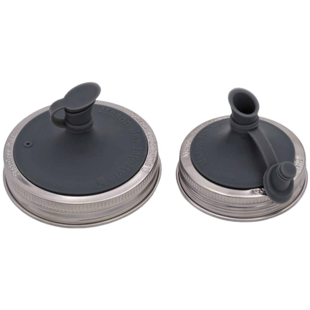 Oil Cruet Pour Lid for Mason Jars - Silicone with Stainless Steel Band