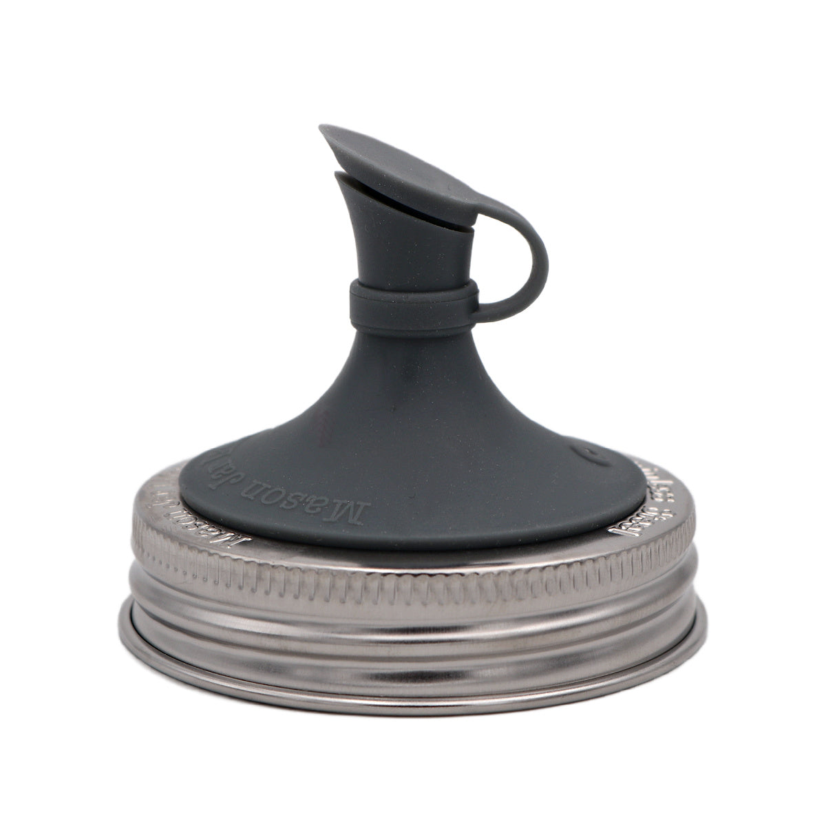 Oil Cruet Pour Lid for Mason Jars - Silicone with Stainless Steel Band