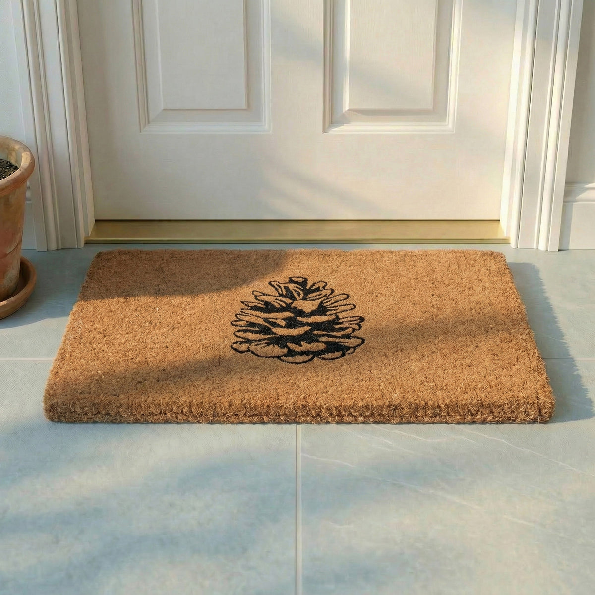 Nature Lover Pine Cone Coir Doormat