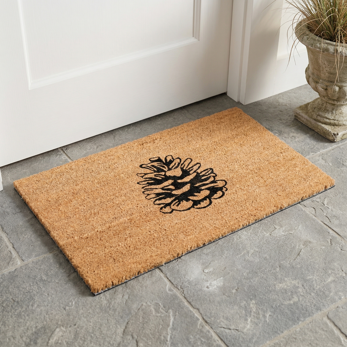 Nature Lover Pine Cone Coir Doormat
