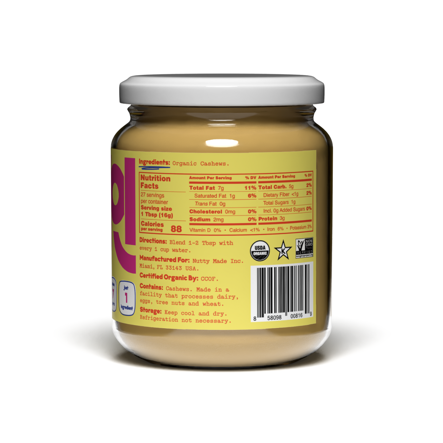 Organic Cashew Milk Base