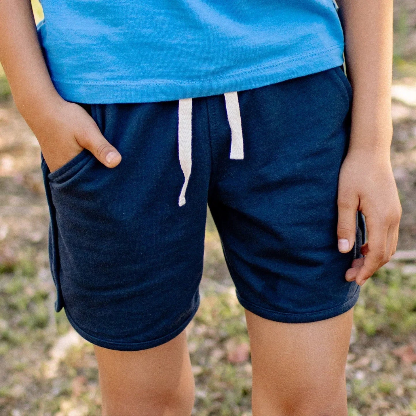 Ollie Shorts - Navy loopknit - Organic Cotton