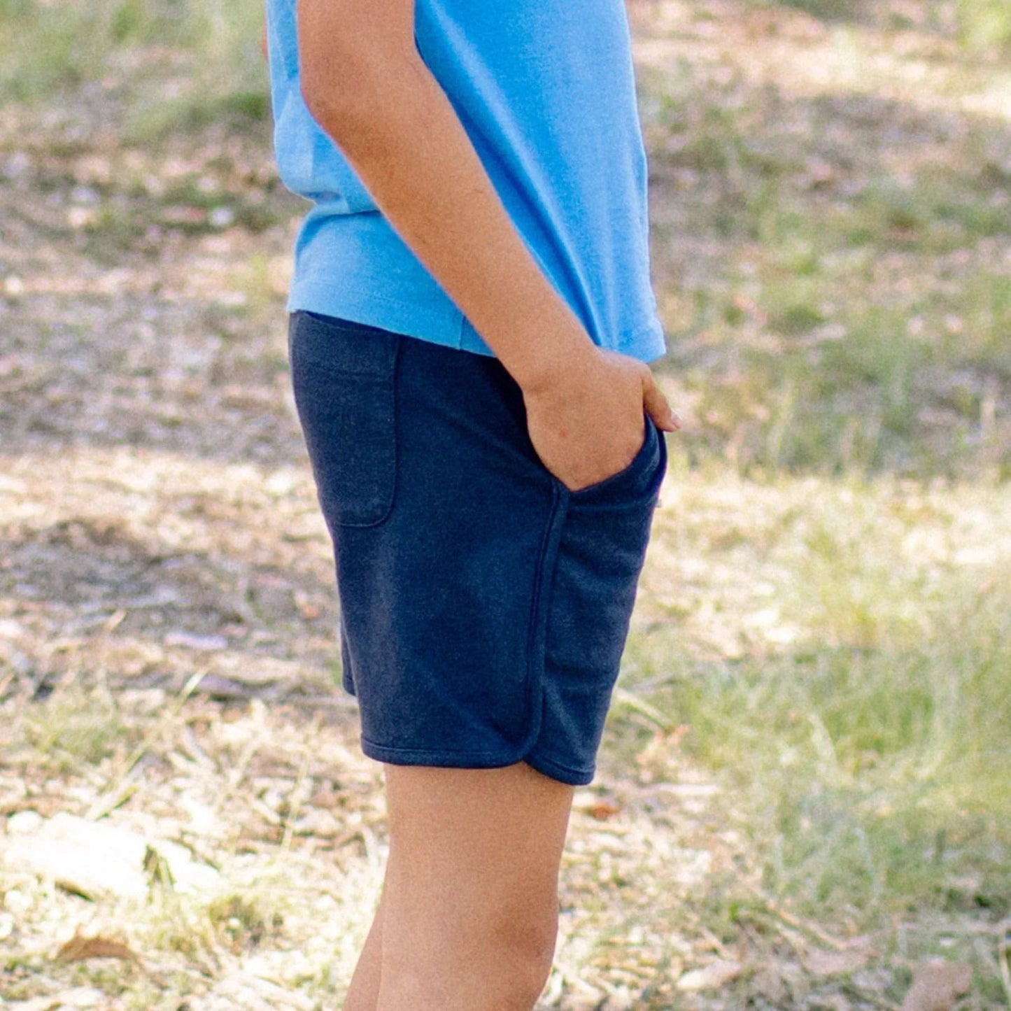 Ollie Shorts - Navy loopknit - Organic Cotton