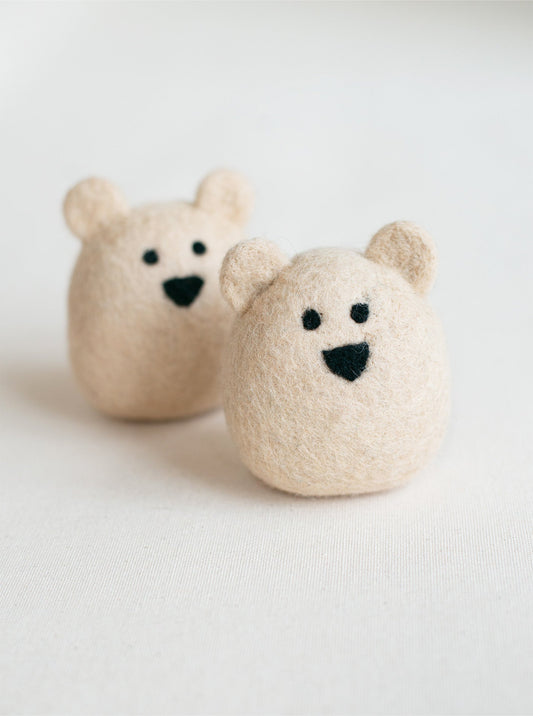 POLAR BEAR WOOL DOG TOY