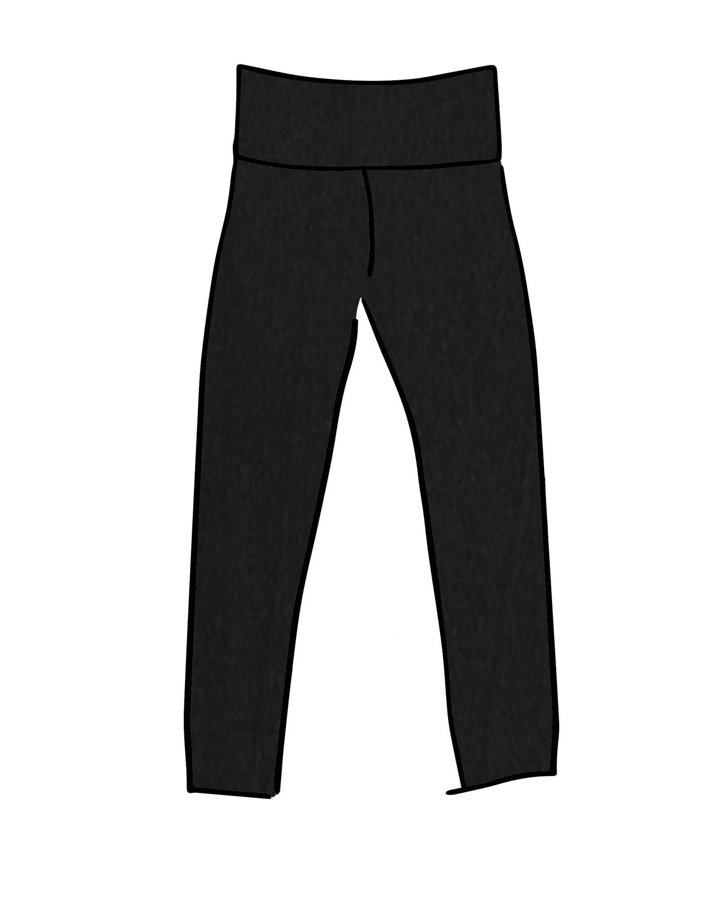 High Rise Ankle Leggings Plain Black