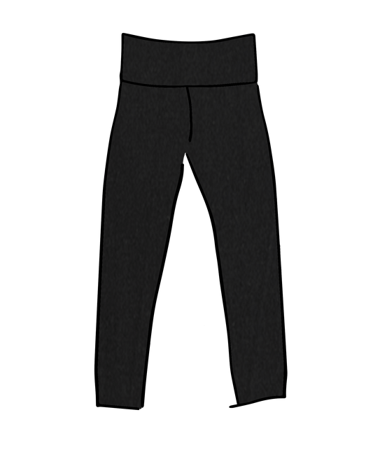 High Rise Ankle Leggings Plain Black
