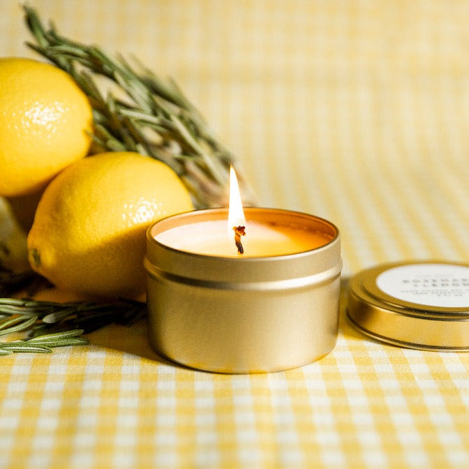 Rosemary + Lemon Travel Tin Candle