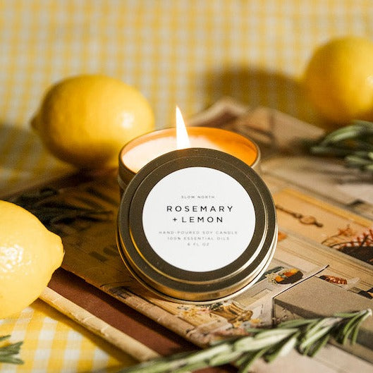 Rosemary + Lemon Travel Tin Candle
