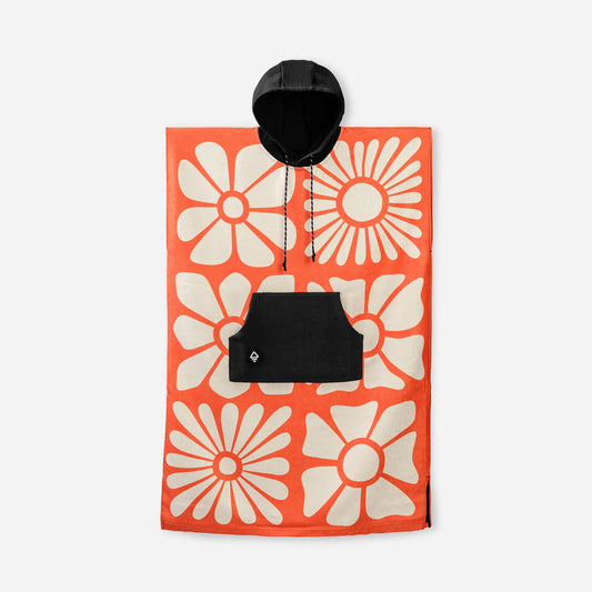 Changing Poncho: Big Flowers Expedition Orange