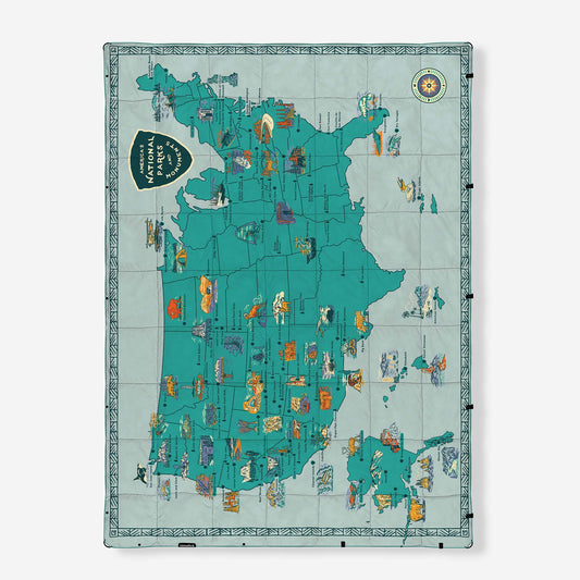 Graphene Puffer Blanket: National Parks and Monuments Map