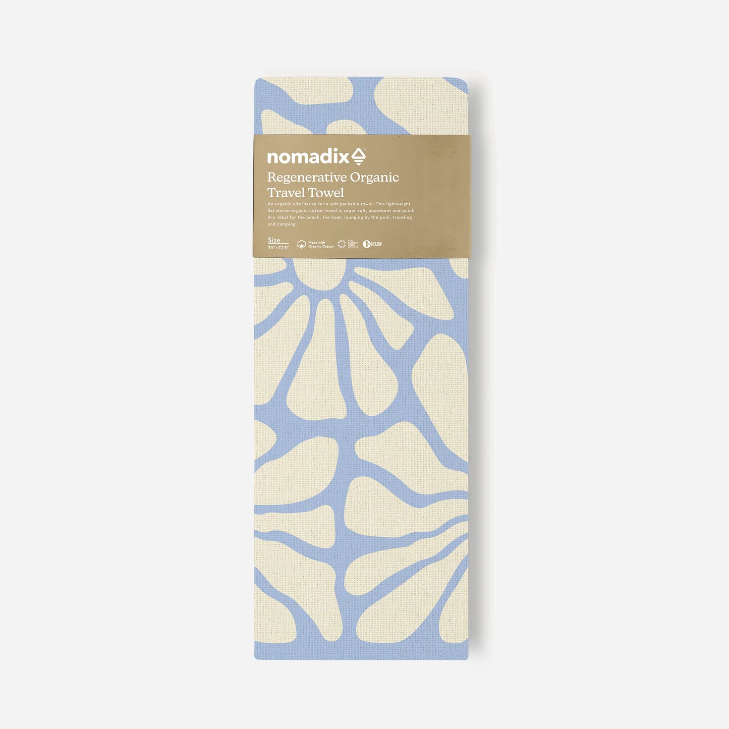 Organic Cotton Travel Towel: Lazy Daisy Coastal Blue