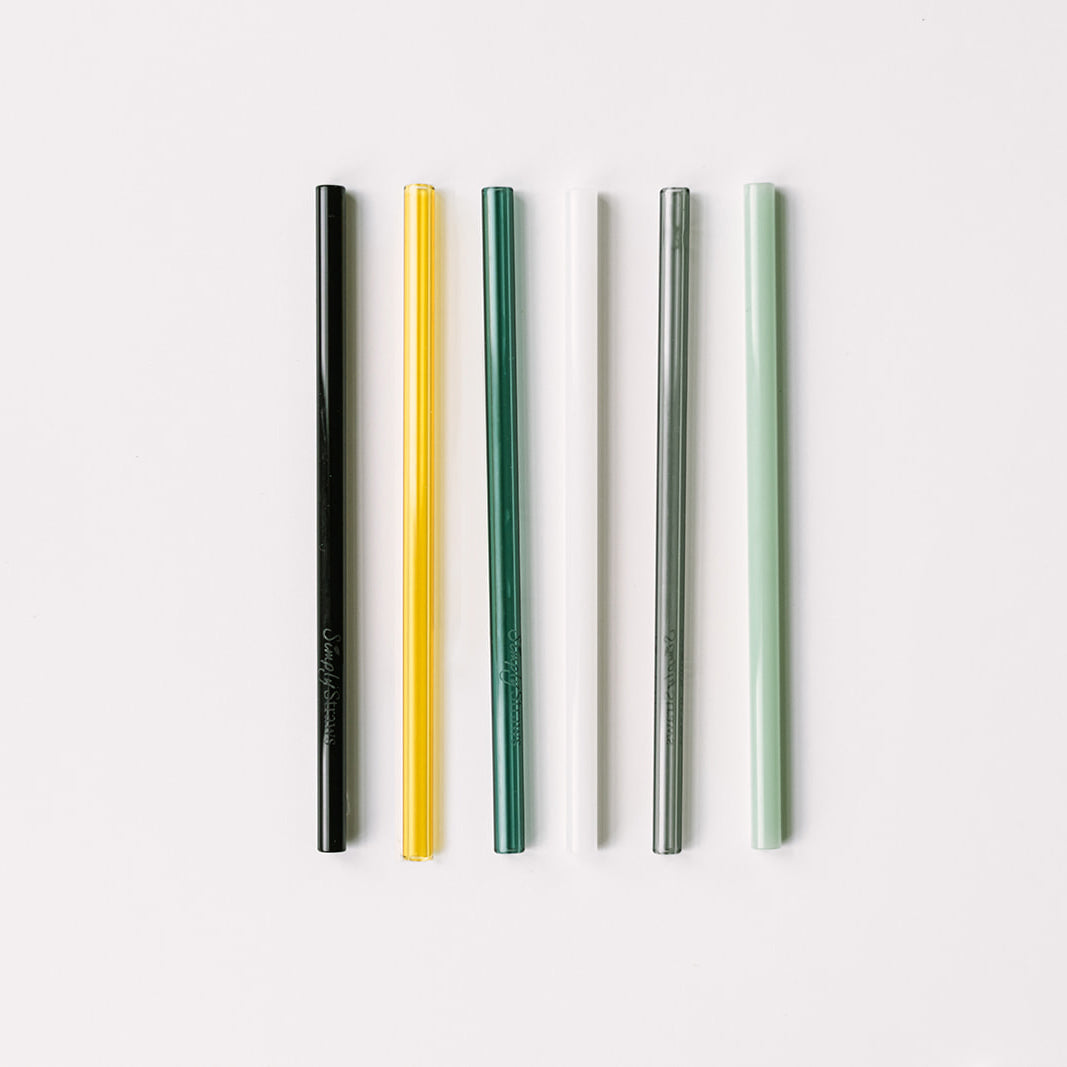 Glass Cocktail and Coffee Straw Set - Fjord Mist