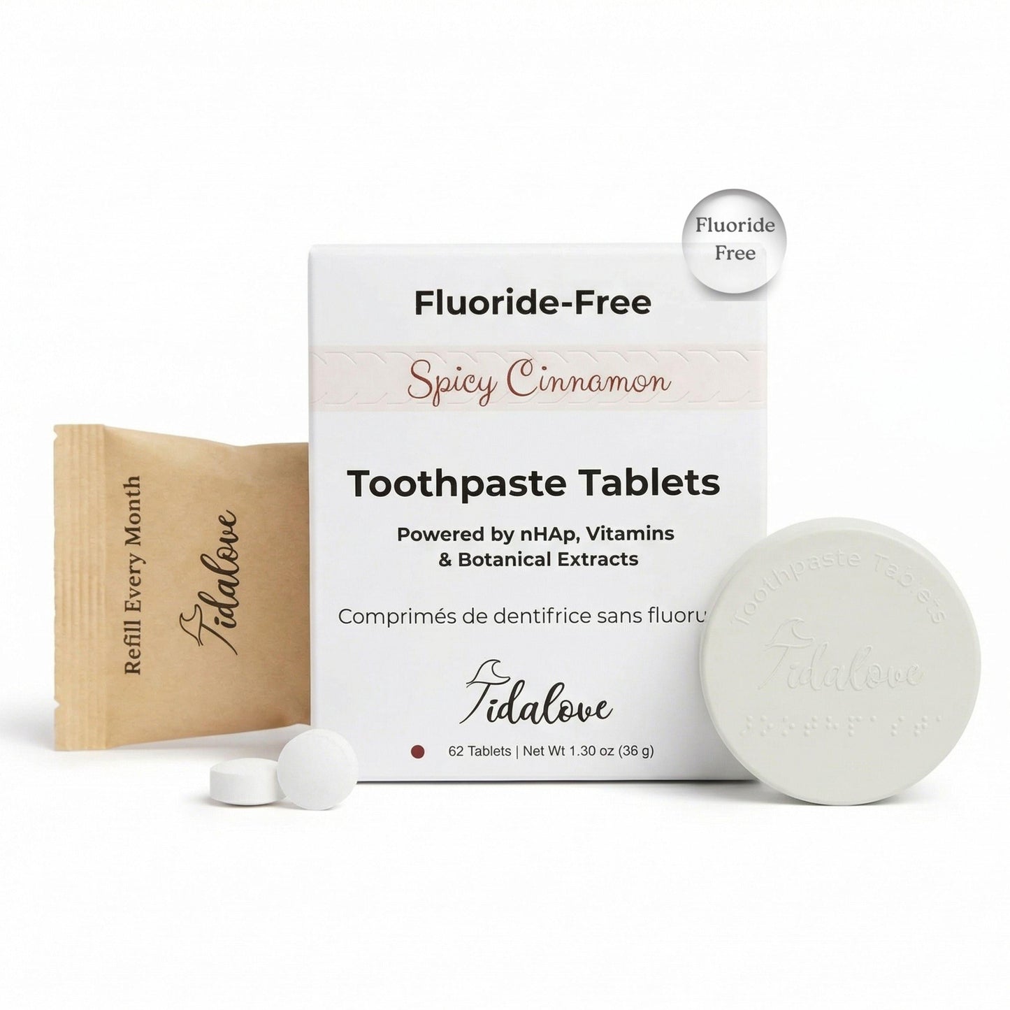 Fluoride-Free Cinnamon Toothpaste Tablets — 1 Month