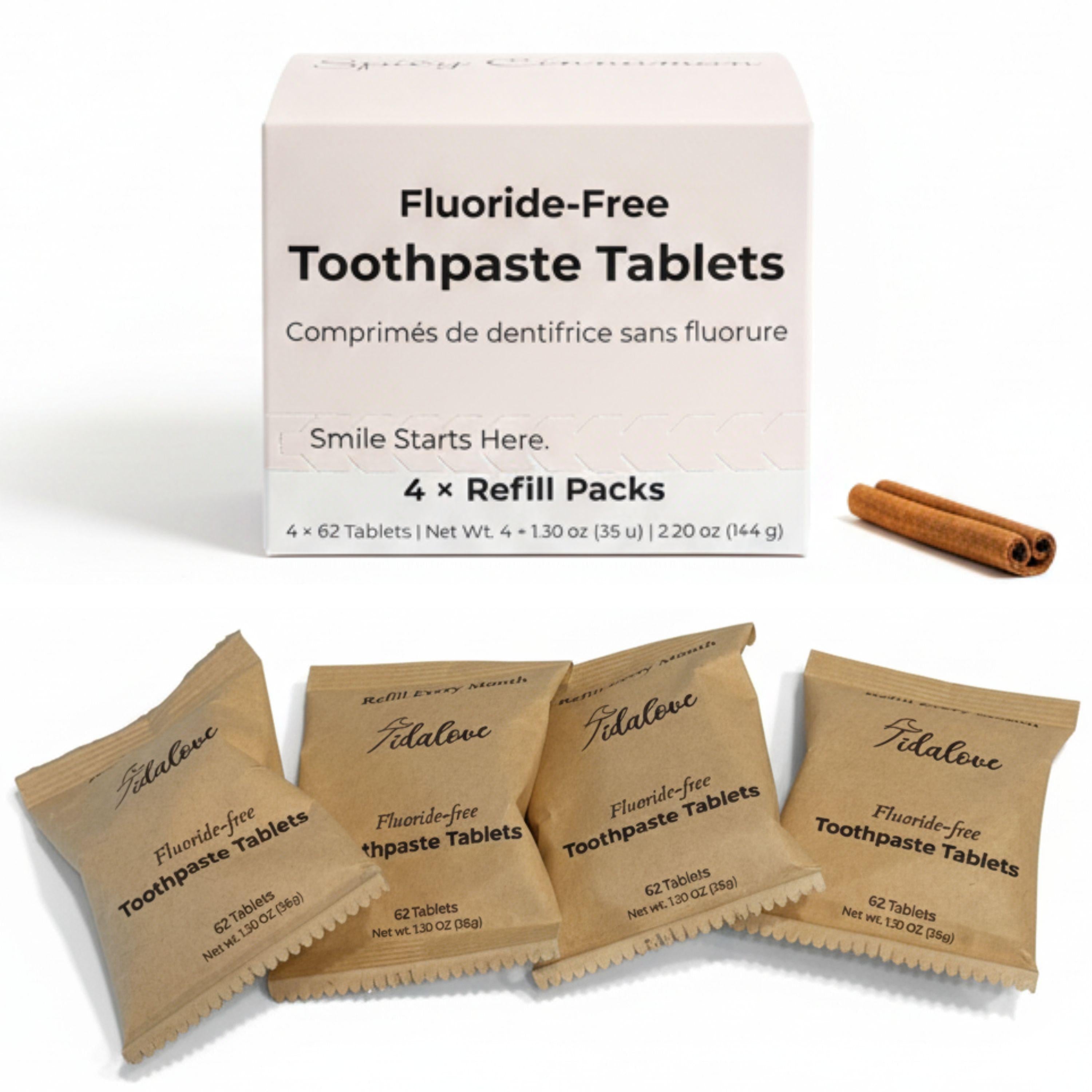 Fluoride-Free Cinnamon Toothpaste Tablets — 4 Months – Bluedot Living ...