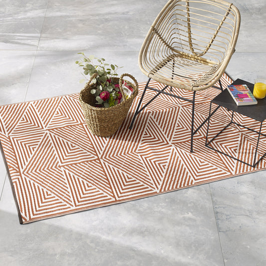 Tokyo - Burnt Orange Outdoor Rug for Patio