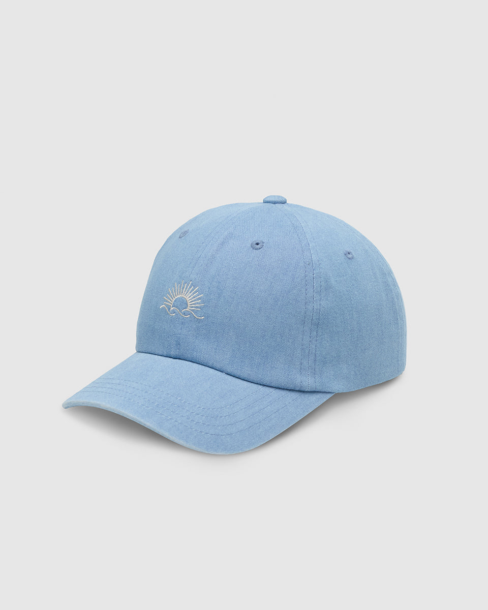 Embroidered Denim Peak Hat
