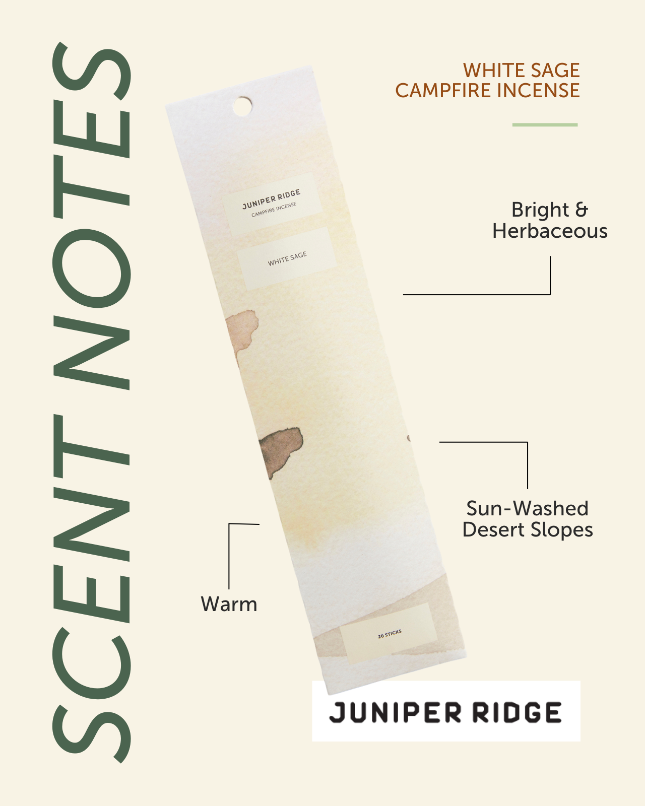 White Sage Campfire Incense (20 Sticks)
