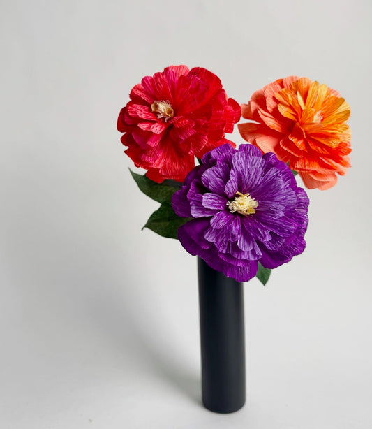 Zinnia Single Stem | Handcrafted Paper Flower