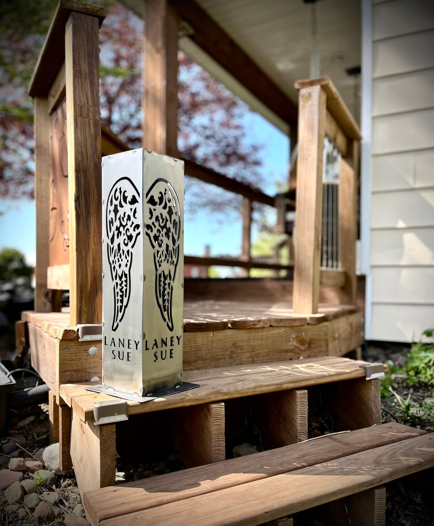 Angel Wing Solar Tube Light - Steel