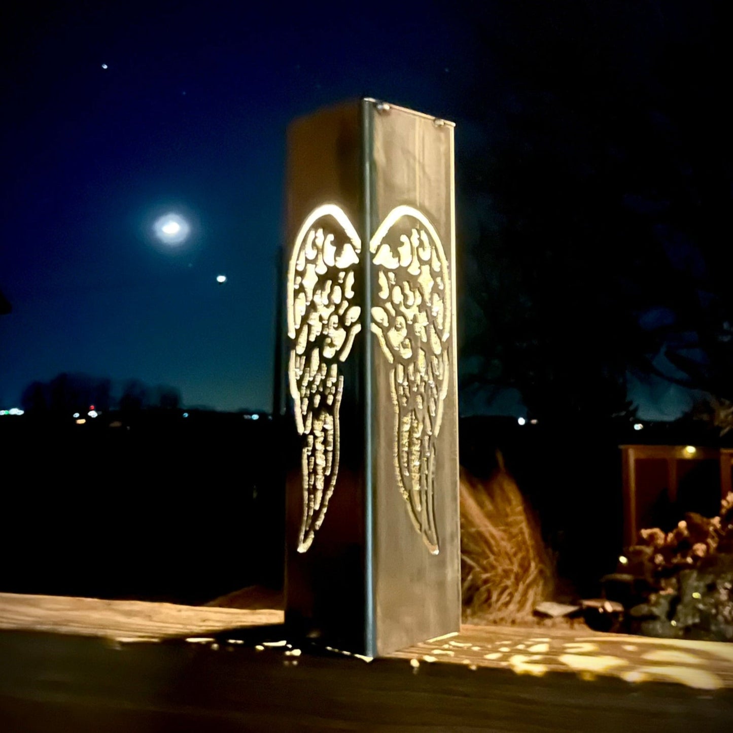 Angel Wing Solar Tube Light - Steel