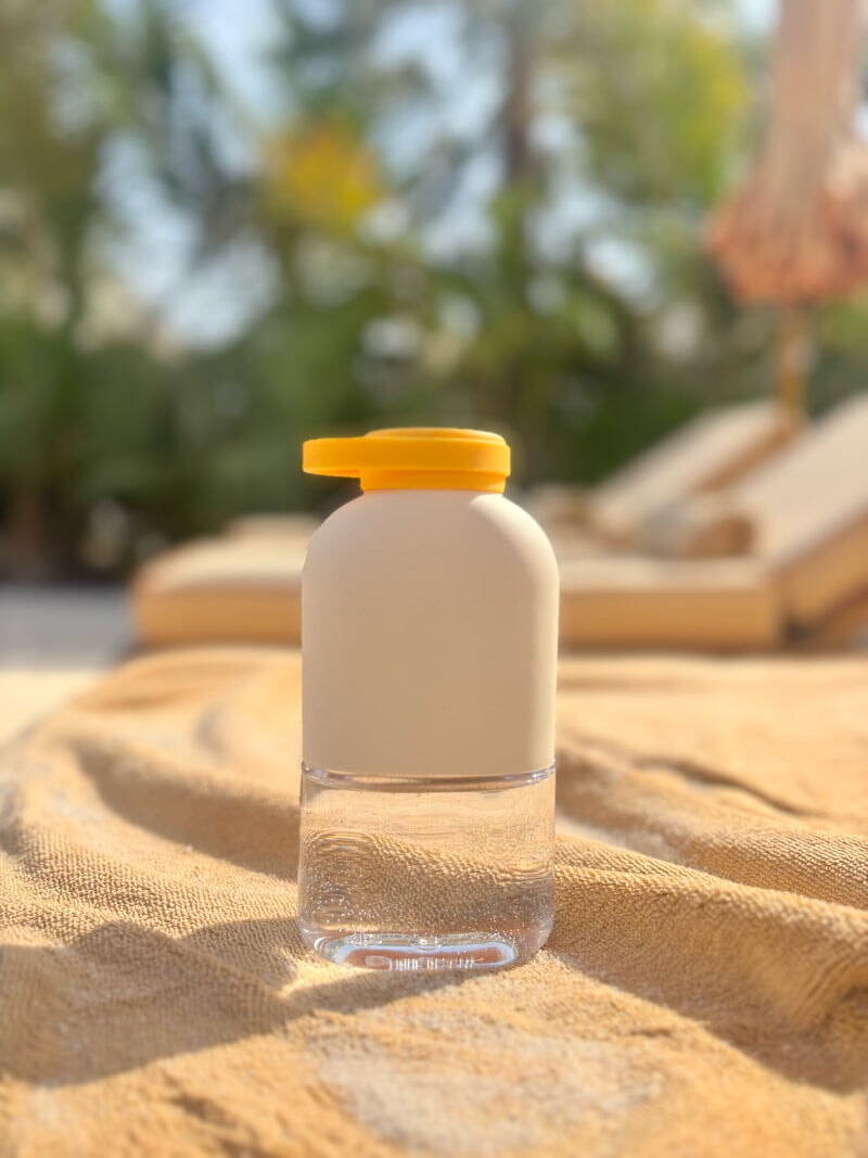 Slim Water Bottle 12 oz Ivory / Mimosa - Set of 2