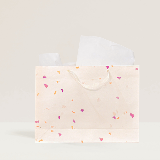 Flower Purple Petal Gift Bag (Handmade Seed Paper + Ribbon)