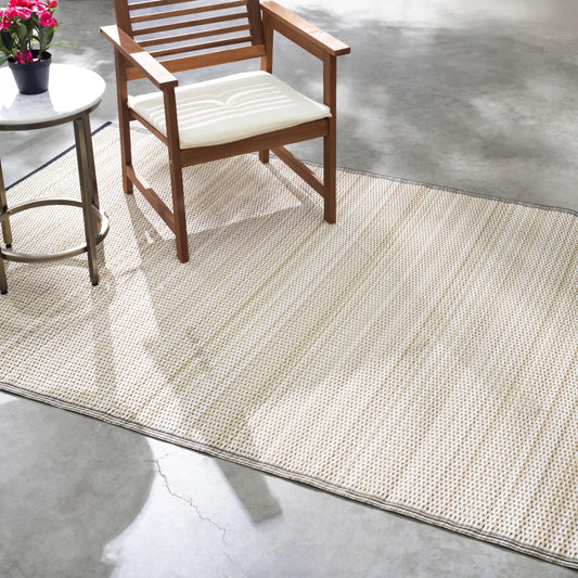 Cancun Shadow - Sand & Black Outdoor Rug for Patio