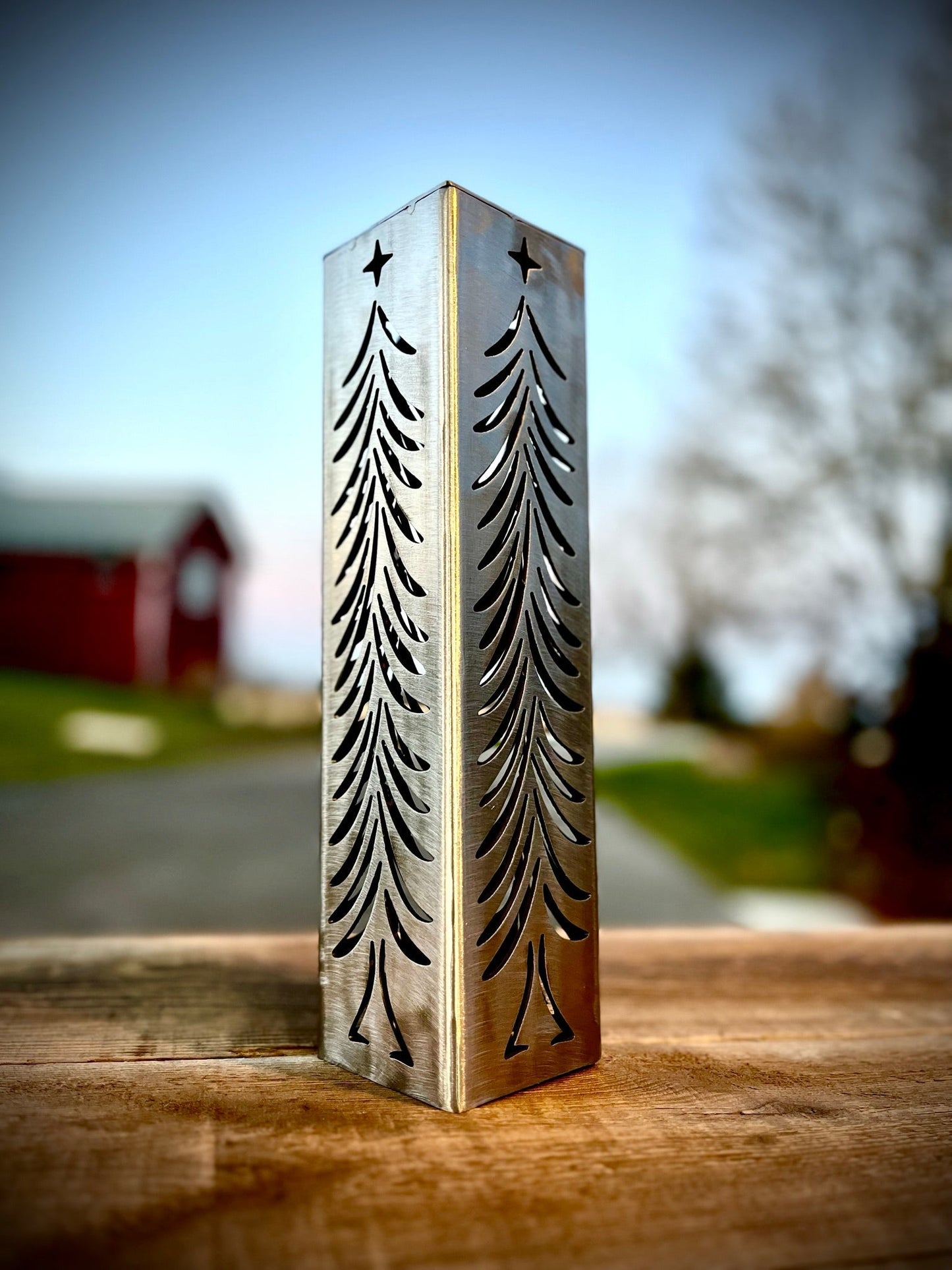 Christmas Tree Solar Luminary - Steel