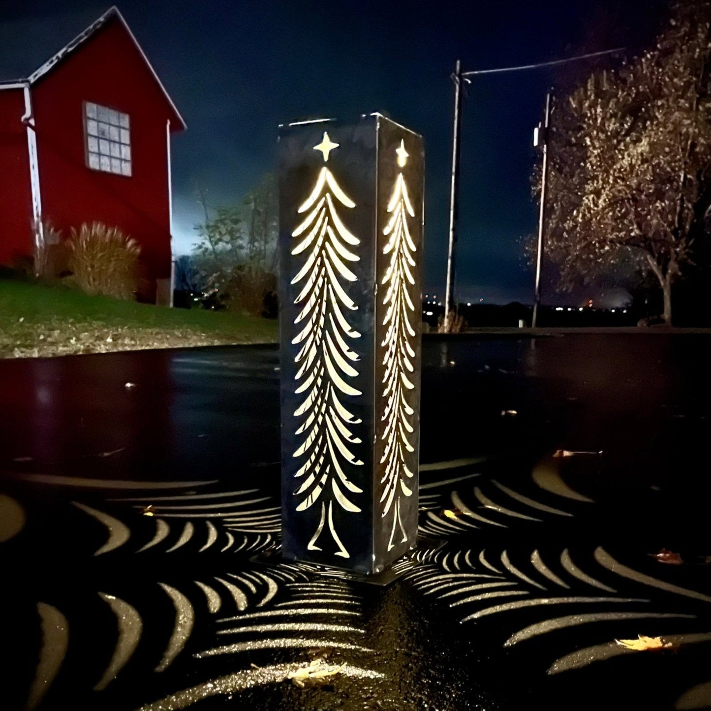 Christmas Tree Solar Luminary - Steel