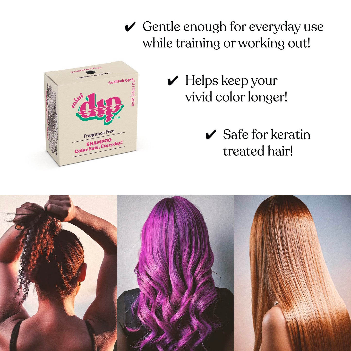 Mini Dip Color Safe Shampoo Bar for Every Day - Fragrance Free