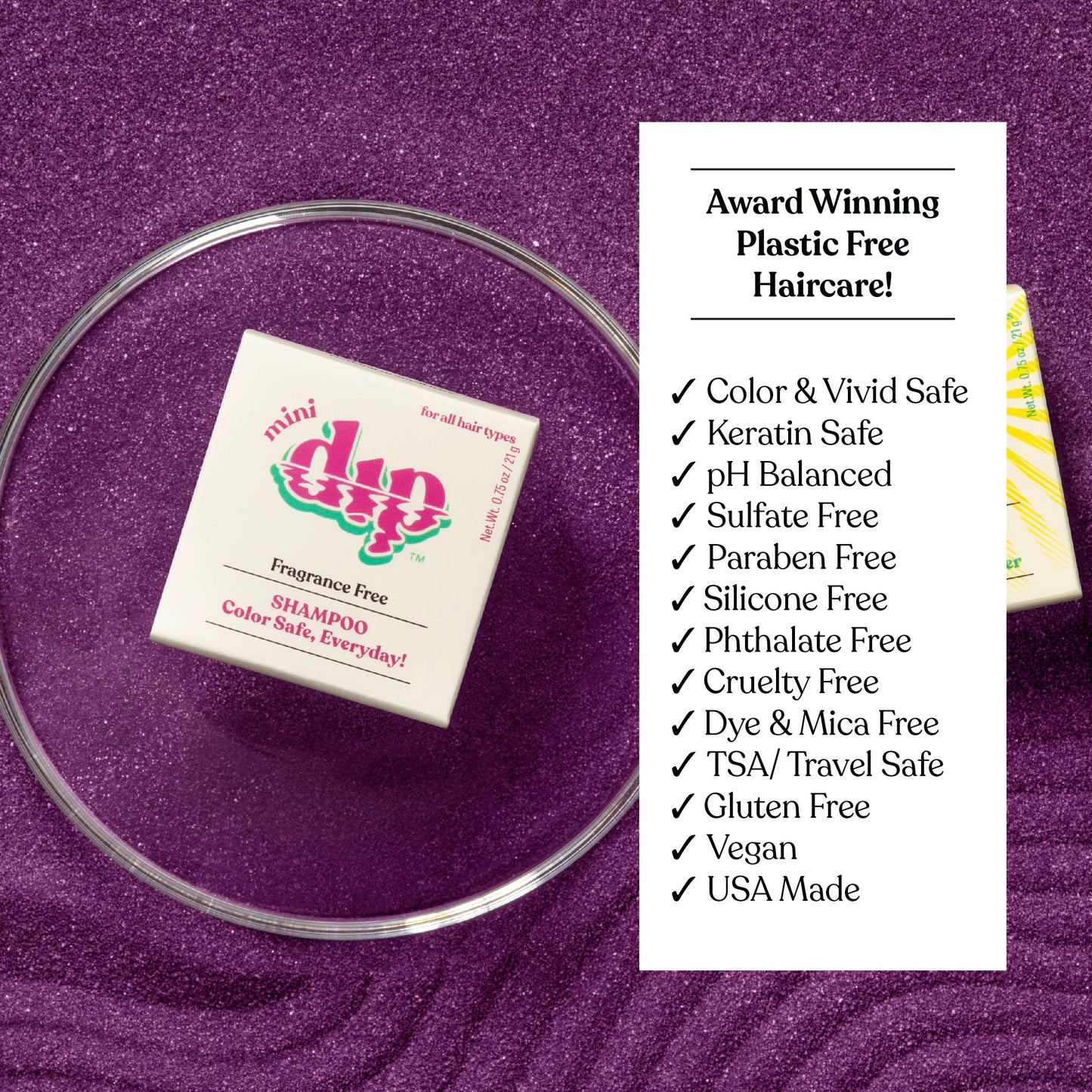 Mini Dip Color Safe Shampoo Bar for Every Day - Fragrance Free