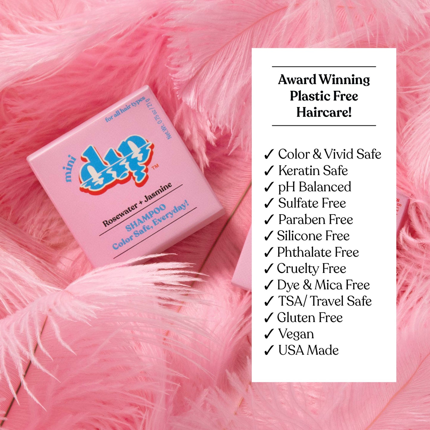 Mini Dip Color Safe Shampoo Bar for Every Day - Rosewater & Jasmine