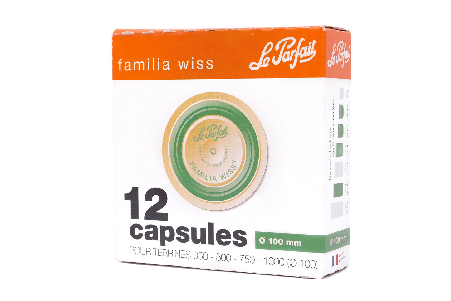 Le Parfait Familia Wiss Sealing Lids, Replacement Flat Caps for Terrine Jars