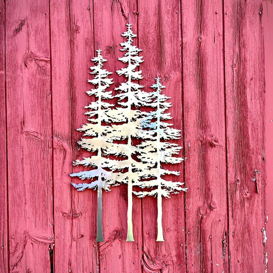 Fir Tree Trio Metal Wall Art