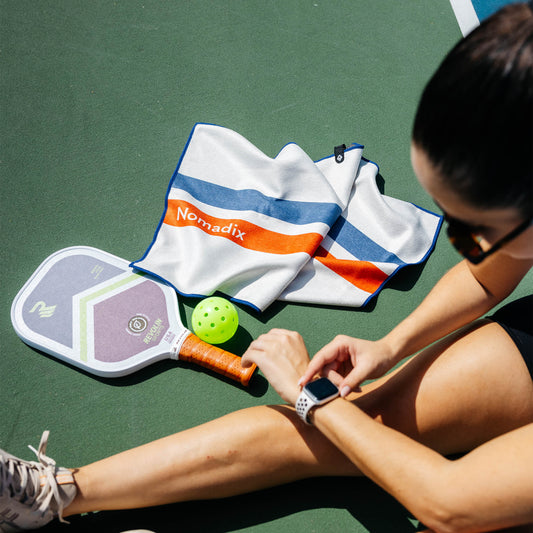 Fitness Towel: Rally White Red and Blue