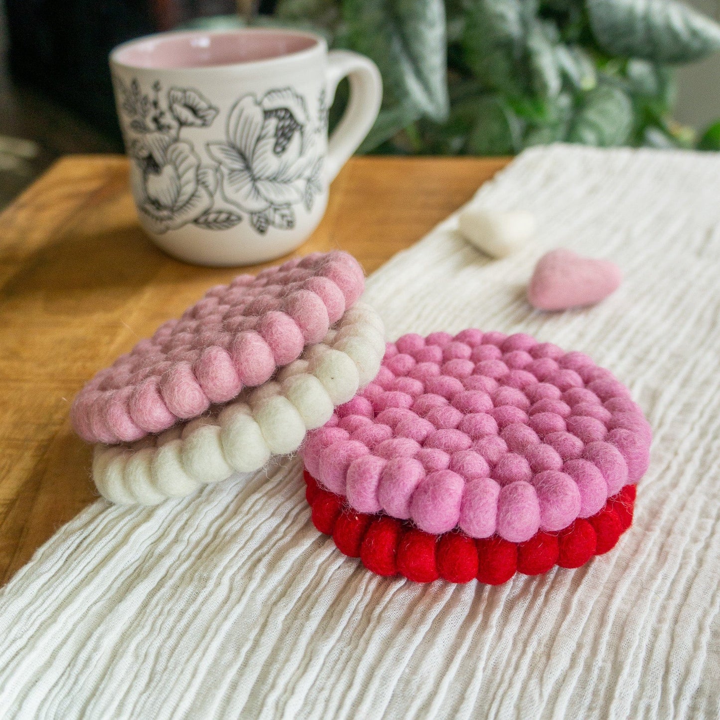 Pink Valentine's Eco Coasters