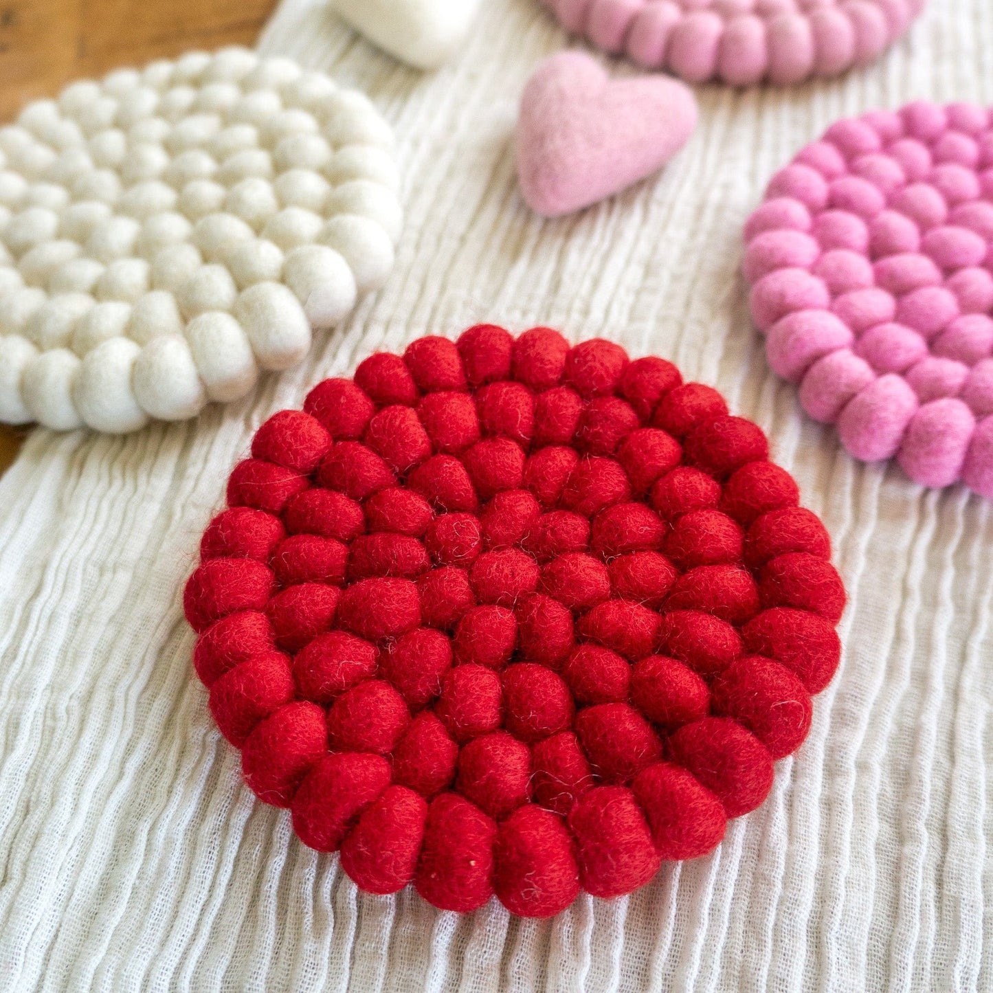 Pink Valentine's Eco Coasters