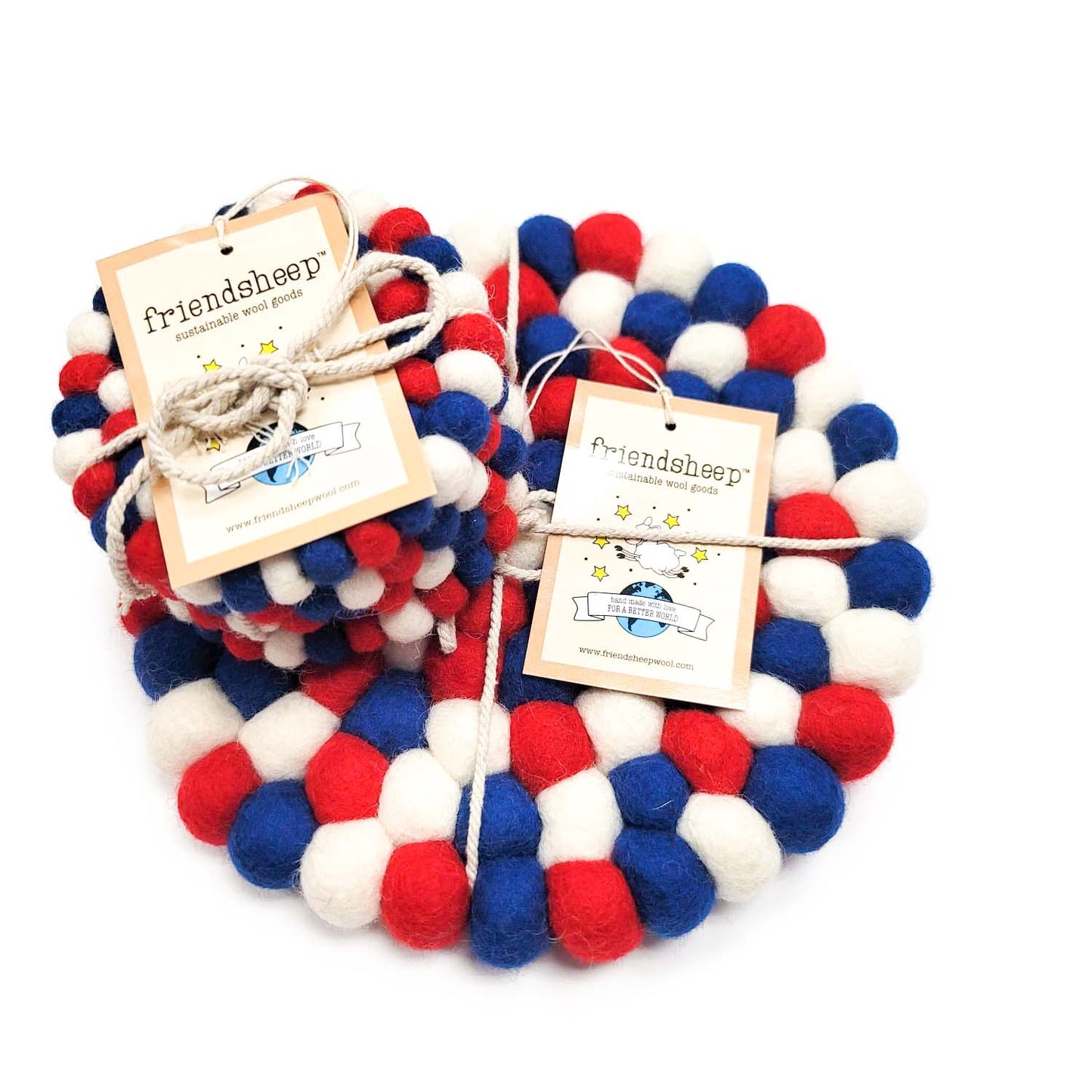 Red White and Blue Eco Coasters/Trivets