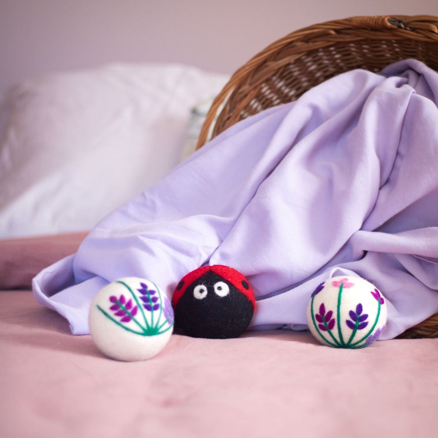 Lavender Fields Ladybug Dryer Balls