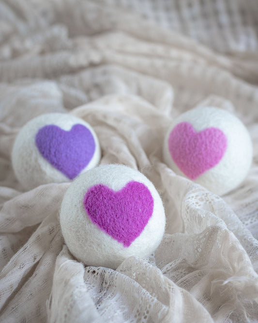 Lovely Day (Pink Hearts) Trio Dryer Balls