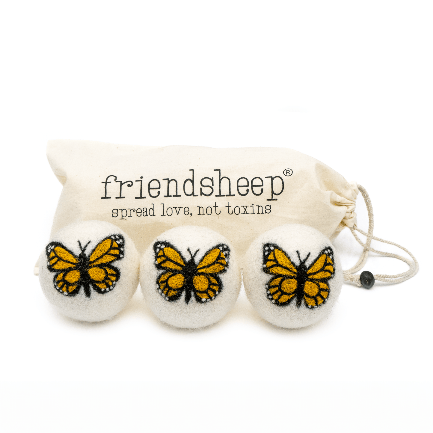 Monarch Butterfly Trio Dryer Balls