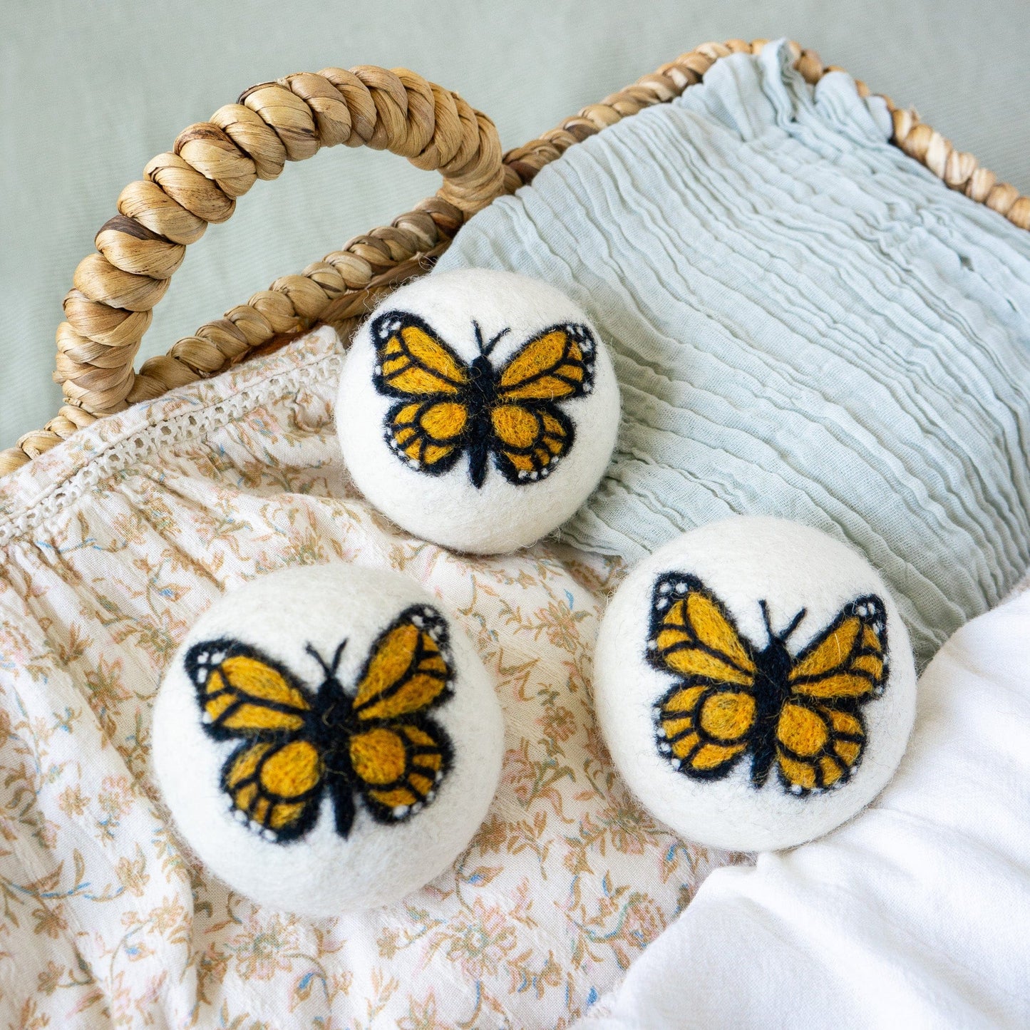Monarch Butterfly Trio Dryer Balls