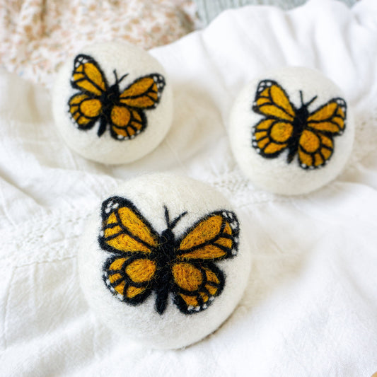 Monarch Butterfly Trio Dryer Balls