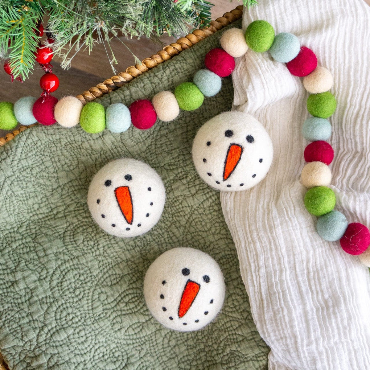 Snowman Trio Dryer Balls