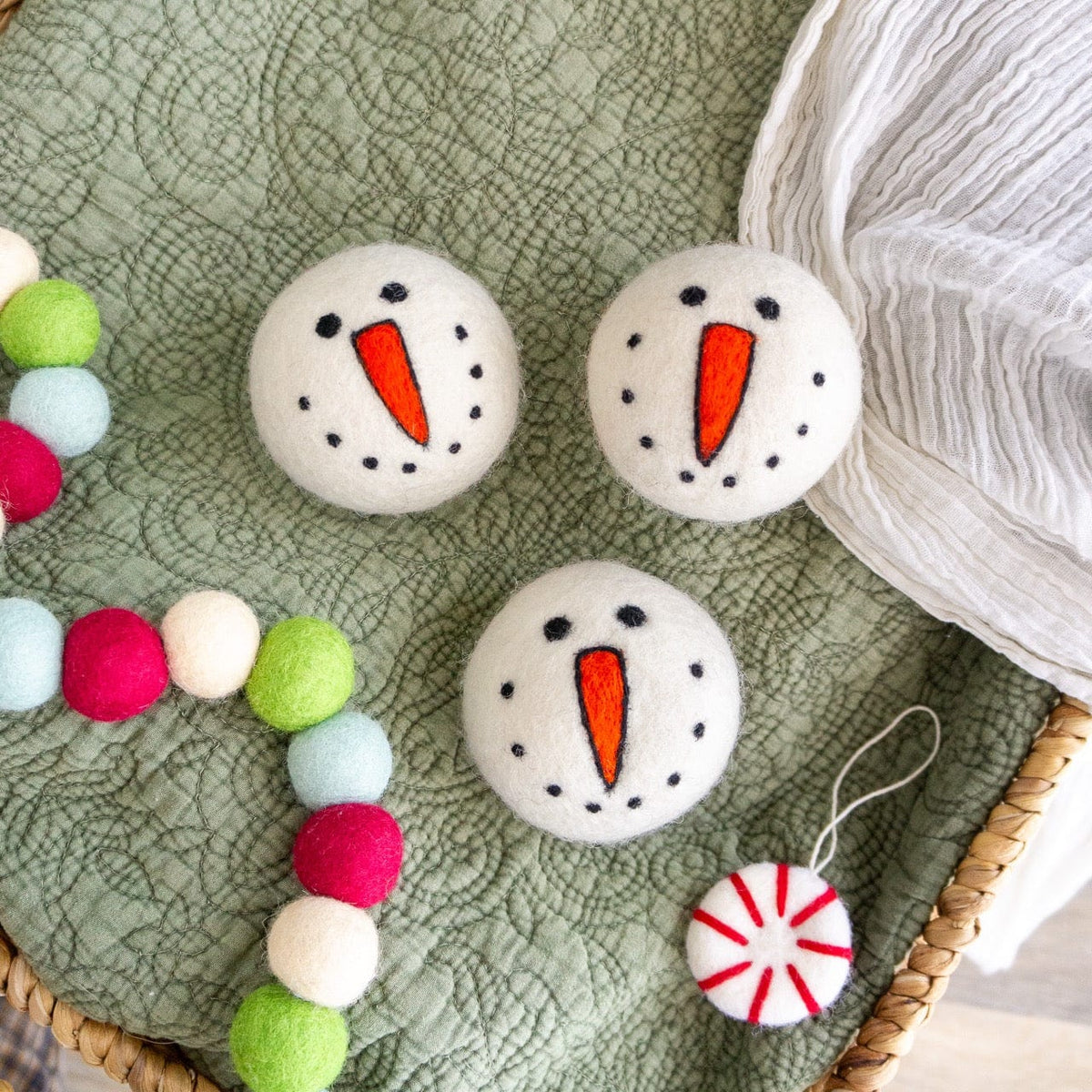 Snowman Trio Dryer Balls